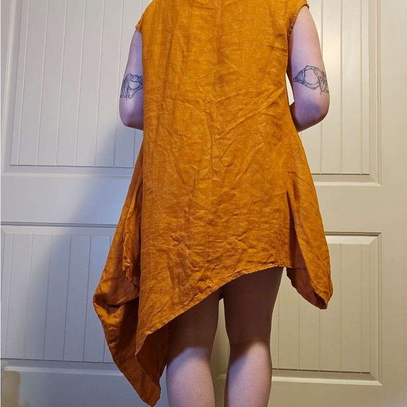 Asymmetrical Linen Tunic/Dress/ Beach Cover Up - Picture 3 of 3